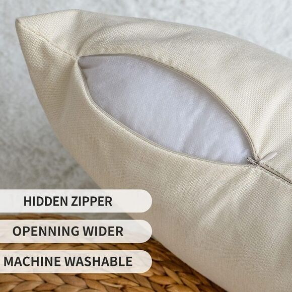 Set of 4 Throw Pillow Covers Snowman, Joy, Believe, Christmas Trees 18"x18" - Picture 5 of 14